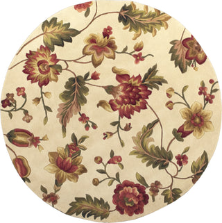 KAS Catalina 0781 Ivory Mums Area Rug Round Image