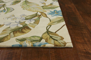 KAS Catalina 794 Ivory/Teal Botanics Area Rug Round Image Feature