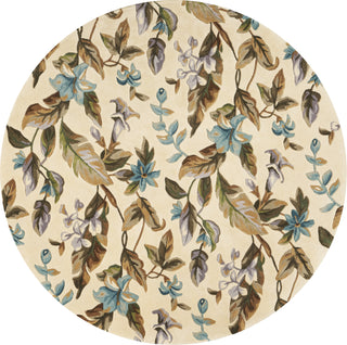 KAS Catalina 794 Ivory/Teal Botanics Area Rug Runner Image