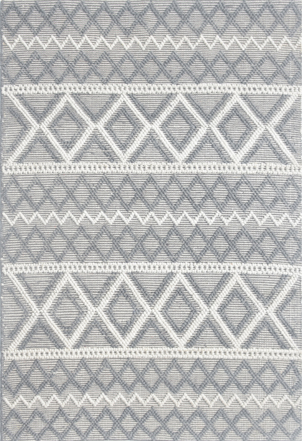KAS Chloe 7725 Grey Ivory Boho Area Rug