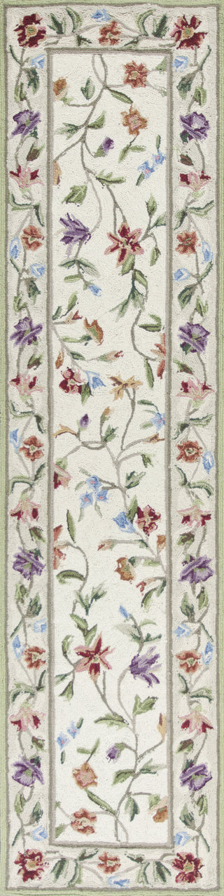 KAS Colonial 1707 Ivory Floral Vine Area Rug Runner Image