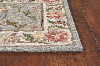 KAS Colonial 1728 Slate Blue/Ivory Floral Area Rug Lifestyle Image