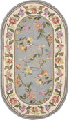 KAS Colonial 1728 Slate Blue/Ivory Floral Area Rug Lifestyle Image