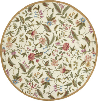 KAS Colonial 1783 Ivory Springtime Views Area Rug Round Image