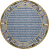 KAS Colonial 1802 Blue Lighthouse Waves Area Rug Round Image