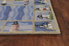 KAS Colonial 1802 Blue Lighthouse Waves Area Rug Corner Image Feature
