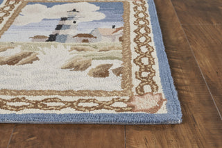 KAS Colonial 1806 Blue Coastal Views Area Rug Corner Image