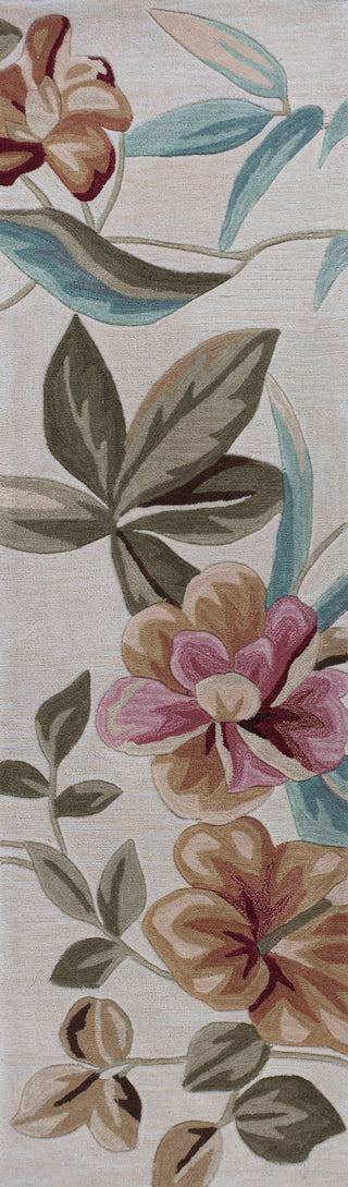 KAS Coral 4154 Sand Flor Area Rug Corner Image