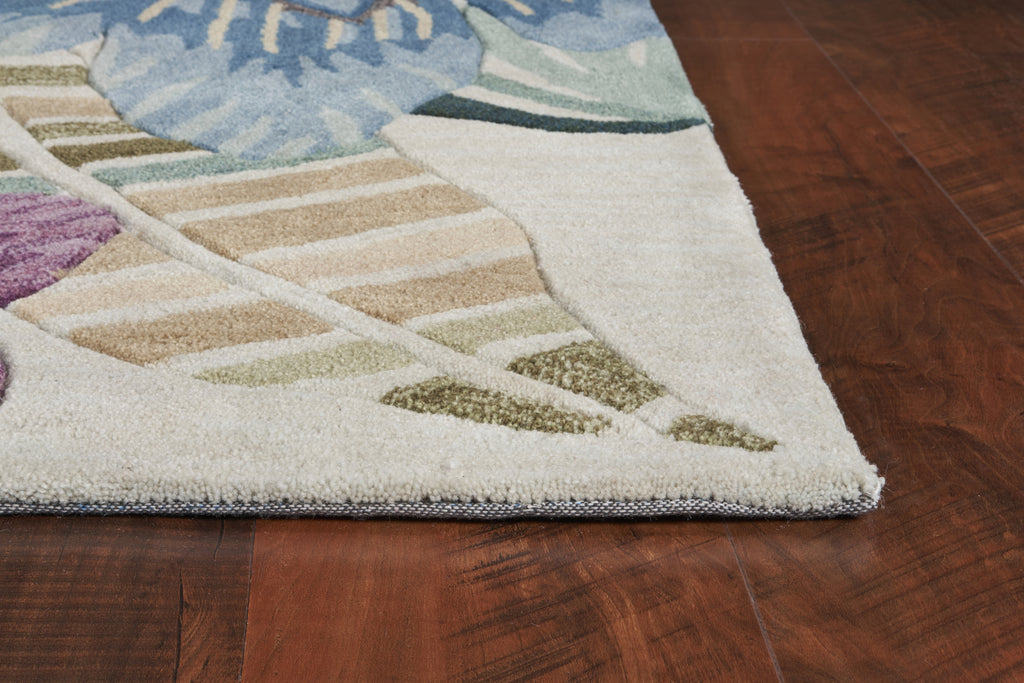 KAS Coral 4155 Sand Palm Area Rug Lifestyle Image Feature