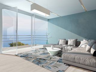 KAS Coral 4157 Ivory Lanai Area Rug Corner Image Feature