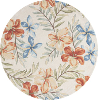 KAS Coral 4158 Ivory Aloha Area Rug Round Image