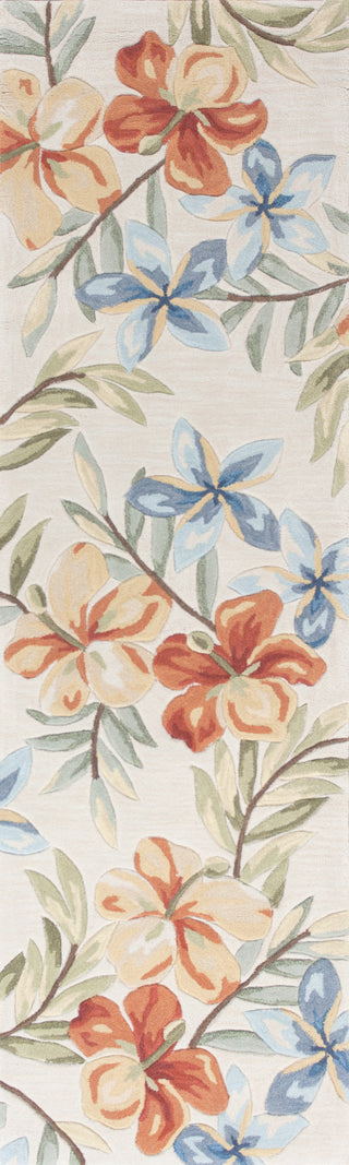 KAS Coral 4158 Ivory Aloha Area Rug Runner Image