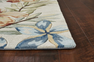 KAS Coral 4158 Ivory Aloha Area Rug Corner Image Feature