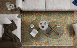 KAS Cordoba 4417 Turquoise Aurora Area Rug Lifestyle Image Feature