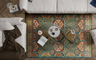 KAS Cordoba 4445 Teal Marrakesh Area Rug Lifestyle Image Feature
