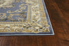 KAS Corinthian 5307 Blue Aubusson Area Rug Round Image Feature