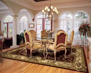 KAS Corinthian 5308 Red/Ivory Aubusson Area Rug Round Image