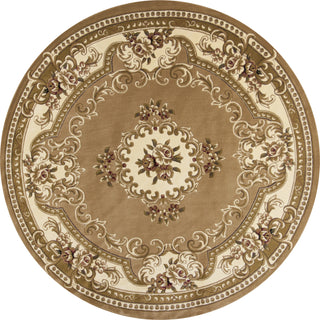 KAS Corinthian 5309 Beige/Ivory Aubusson Area Rug Round Image