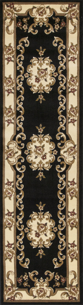 KAS Corinthian 5310 Black/Ivory Aubusson Area Rug Runner Image