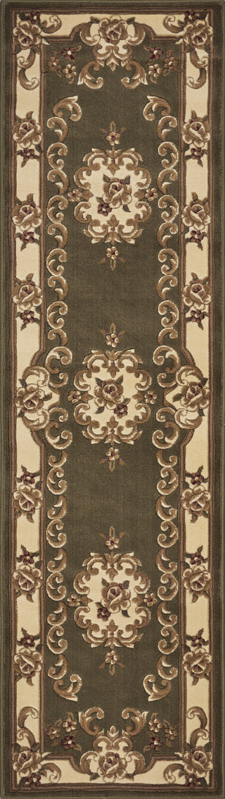 KAS Corinthian 5312 Green/Ivory Aubusson Area Rug Runner Image