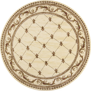 KAS Corinthian 5318 Ivory Fleur-De-Lis Area Rug Round Image