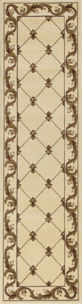 KAS Corinthian 5318 Ivory Fleur-De-Lis Area Rug Runner Image
