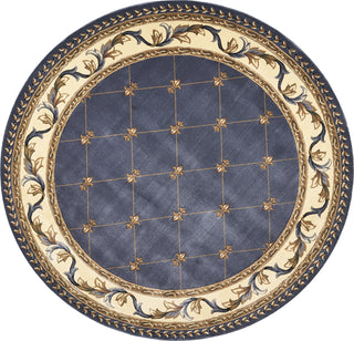 KAS Corinthian 5320 Blue Fleur-De-Lis Area Rug Corner Image