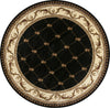 KAS Corinthian 5321 Black Fleur-De-Lis Area Rug Round Image
