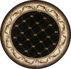 KAS Corinthian 5321 Black Fleur-De-Lis Area Rug Round Image