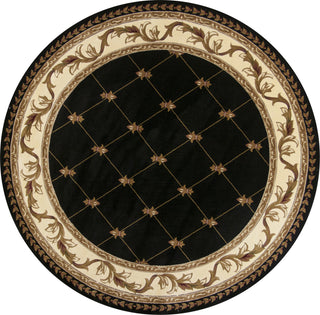 KAS Corinthian 5321 Black Fleur-De-Lis Area Rug Round Image