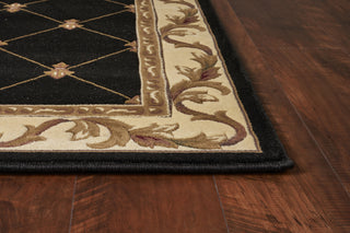 KAS Corinthian 5321 Black Fleur-De-Lis Area Rug Corner Image Feature