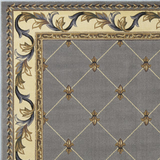 KAS Corinthian 5322 Slate Blue Fleur-De-Lis Area Rug Lifestyle Image