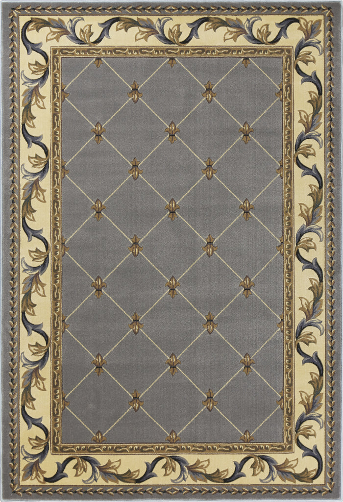 KAS Corinthian 5322 Slate Blue Fleur-De-Lis Area Rug main image