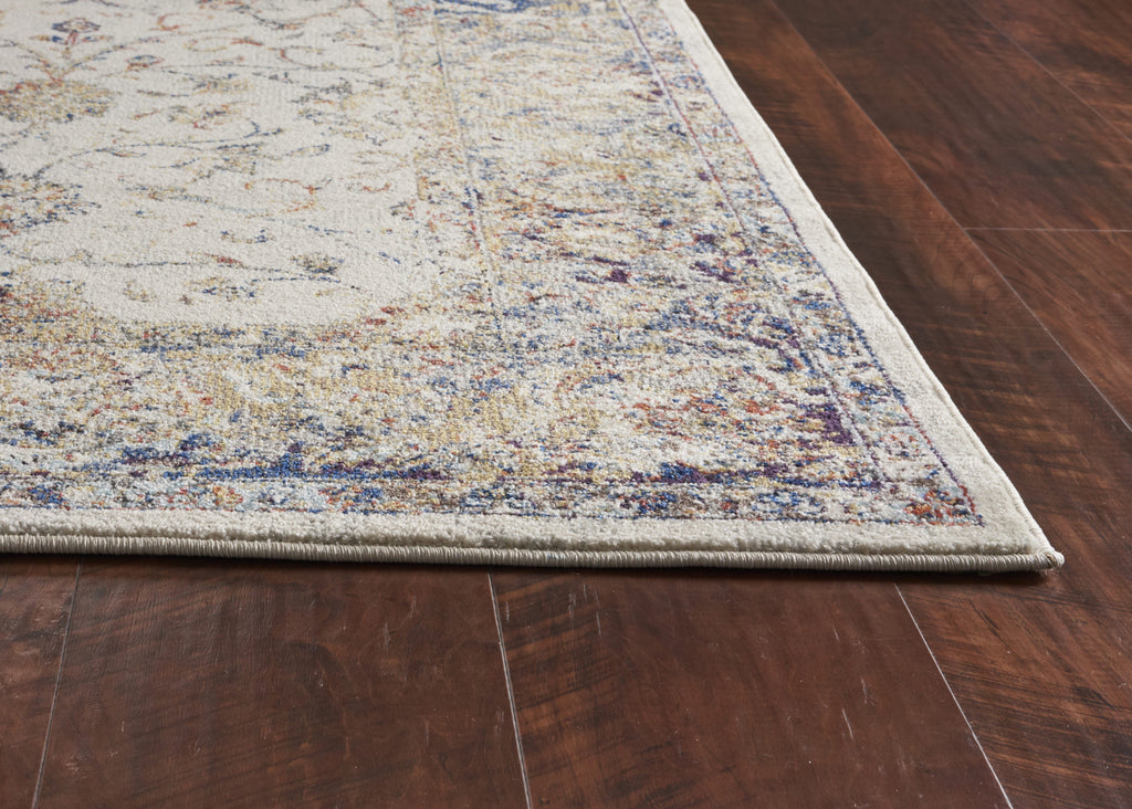 KAS Corsica 7857 Ivory/Navy Porter Area Rug Round Image Feature
