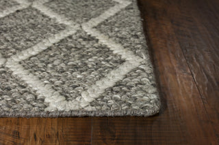 KAS Cortico 6162 Dark Grey Diamonds Area Rug Round Image Feature