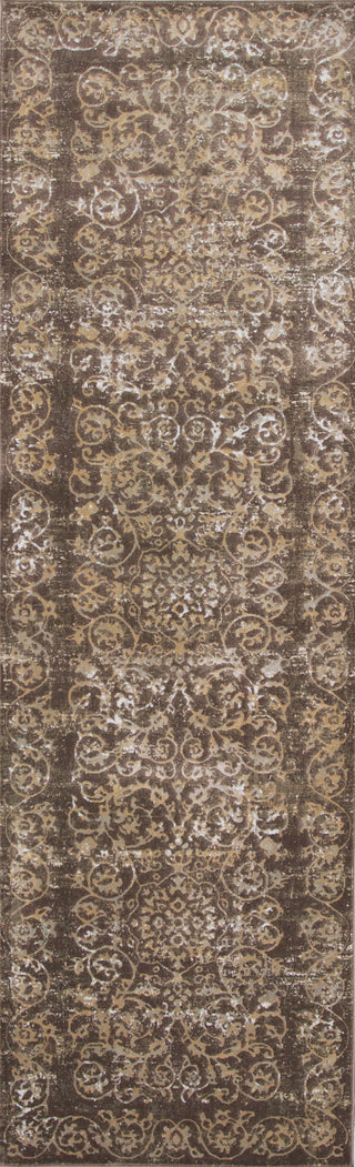 KAS Crete 6508 Taupe Courtyard Area Rug Round Image