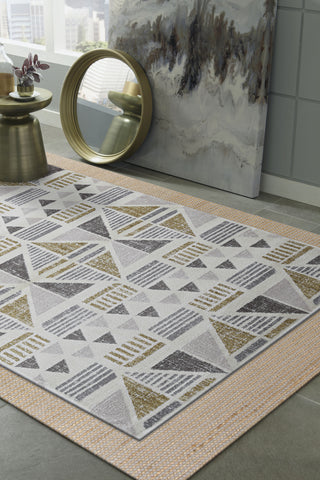 KAS Elements 6551 Ivory/Gold Austin Area Rug Lifestyle Image Feature