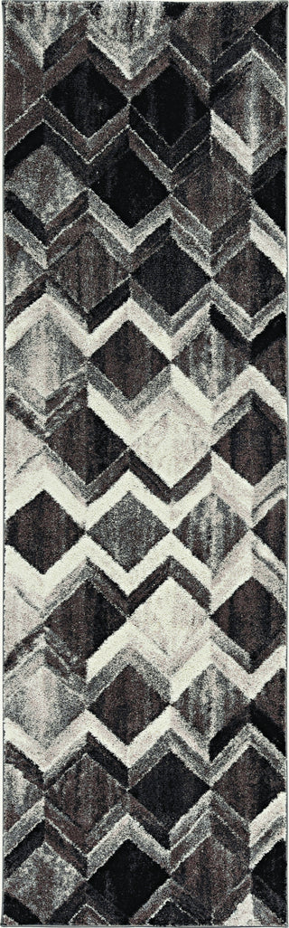 KAS Elements 6555 Grey/Mocha Herringbone Area Rug