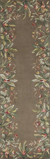 KAS Emerald 9000 Taupe Tropical Border Area Rug Runner Image