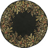 KAS Emerald 9001 Black Tropical Border Area Rug Round Image