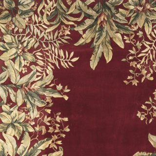 KAS Emerald 9017 Ruby Tropical Border Area Rug Corner Image