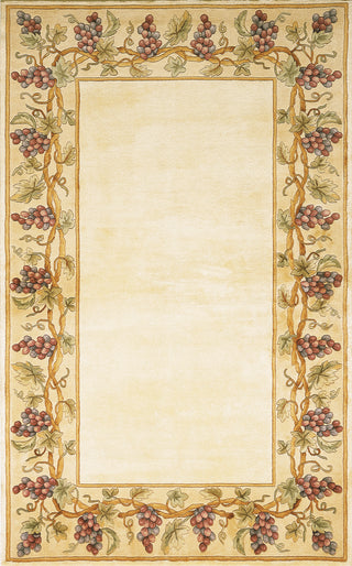 KAS Emerald 9058 Ivory Grapes Border Area Rug Main Image