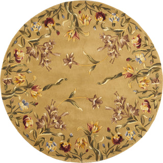 KAS Emerald 9080 Gold Tulip Garden Area Rug Round Image