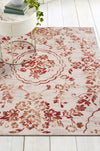 KAS Empire 7060 Ivory/Red Flora Area Rug Runner Image Feature