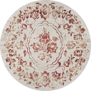 KAS Empire 7060 Ivory/Red Flora Area Rug Corner Image