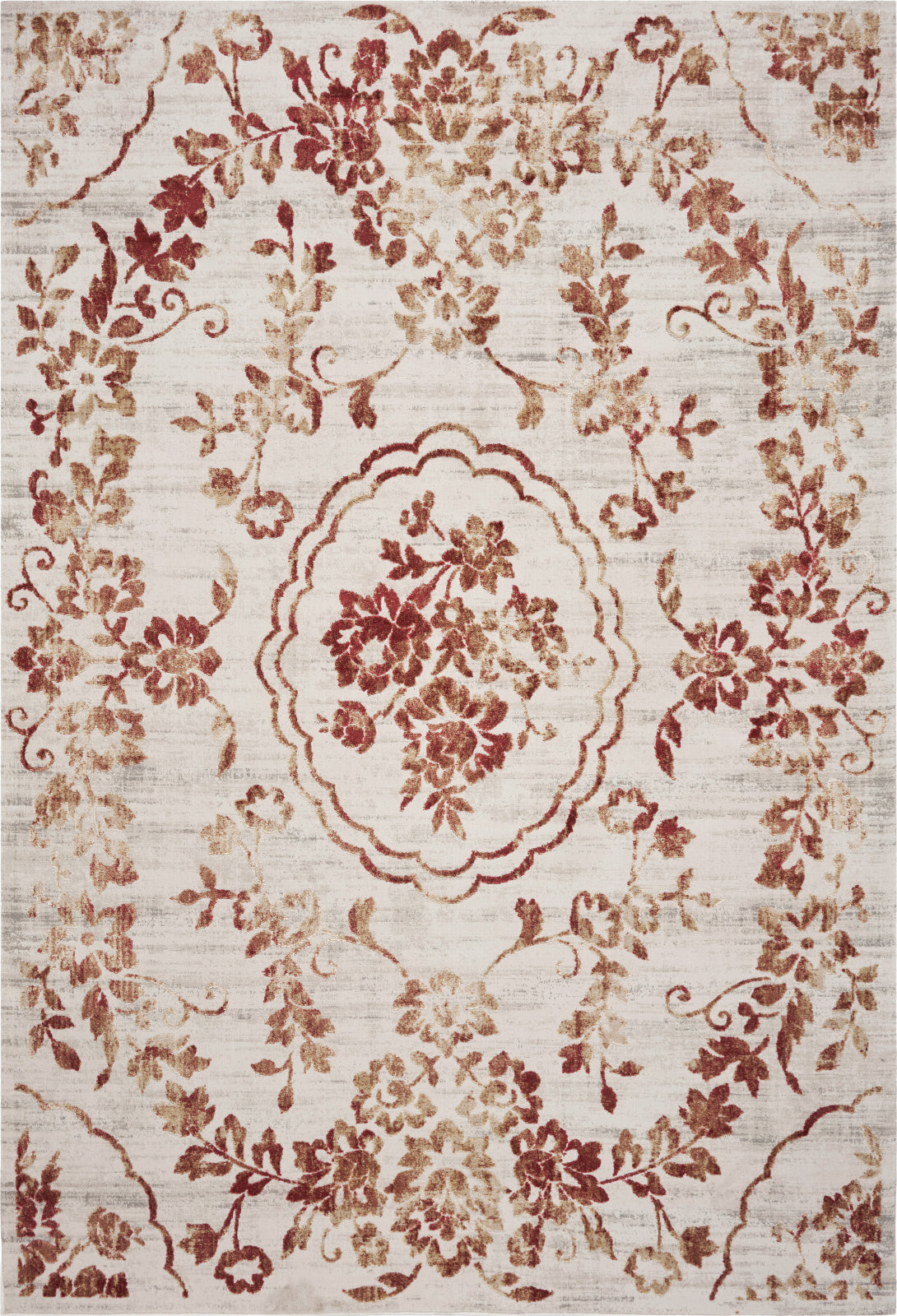 KAS Empire 7060 Ivory/Red Flora Area Rug main image