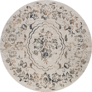 KAS Empire 7061 Grey Flora Area Rug Corner Image