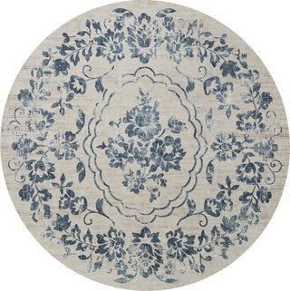 KAS Empire 7062 Ivory/Blue Flora Area Rug Lifestyle Image