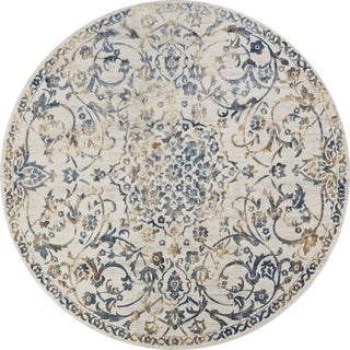 KAS Empire 7063 Ivory/Slate Elegance Area Rug Corner Image