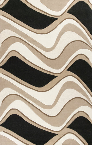 KAS Eternity 1071 Black/Beige Waves Area Rug Main Image